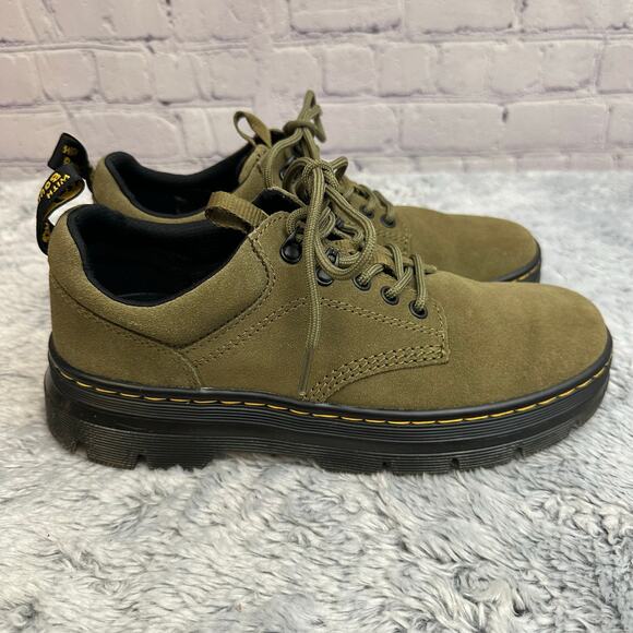Dr. Martens Shoes - Doc Martens Reeder Olive Suede Lace Up Shoes NEW Women's 9 Men's 8 Unisex